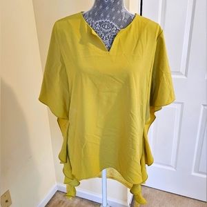 Hi Low ruffle sleeve blouse